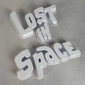 Lost in Space 3D Logo 3-D printed white Irwin Allen lost in space